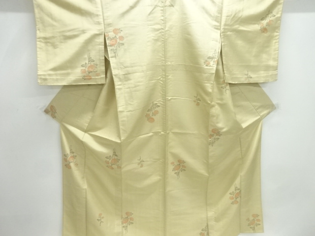 JAPANESE KIMONO / ANTIQUE HITOE KIMONO / SILK / FUSHI TSUMUGI / WOVEN KIKU